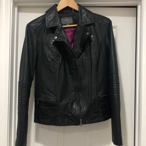 Cole Haan leather moto  jacket